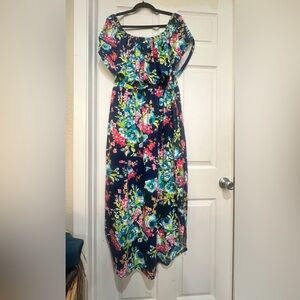 VERABENDI Women's Off Shoulder Summer Casual Long Beach Maxi Dress with Pockets